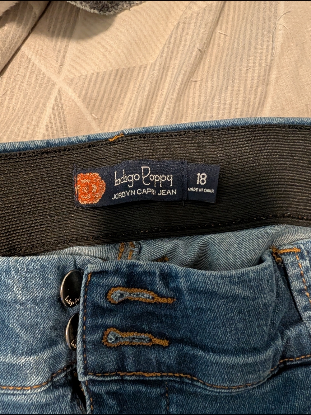 Indigo Poppy Capri Jeans – Medium Blue